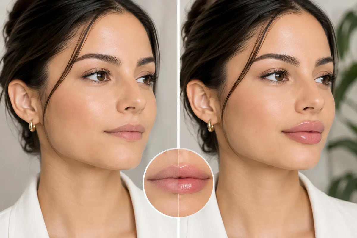 Lip Contouring Before After for a Fuller Look